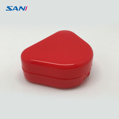Kasus Gigi Tiruan Anti Bocor 30mm Ortodontik, Kotak Penyimpanan Gigi Tiruan Merah